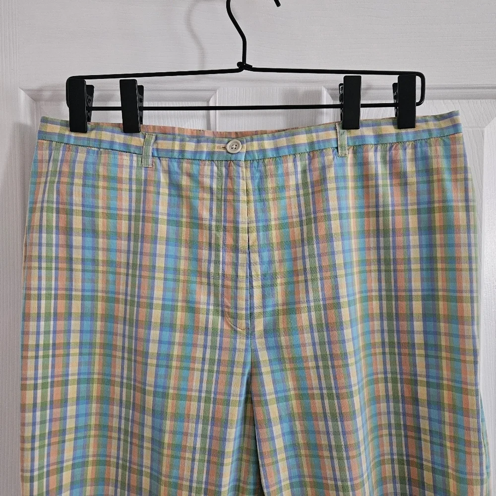 NWOT Vintage Lauren By Ralph Lauren Pastel Plaid Cropped Pants - Picture 4 of 8